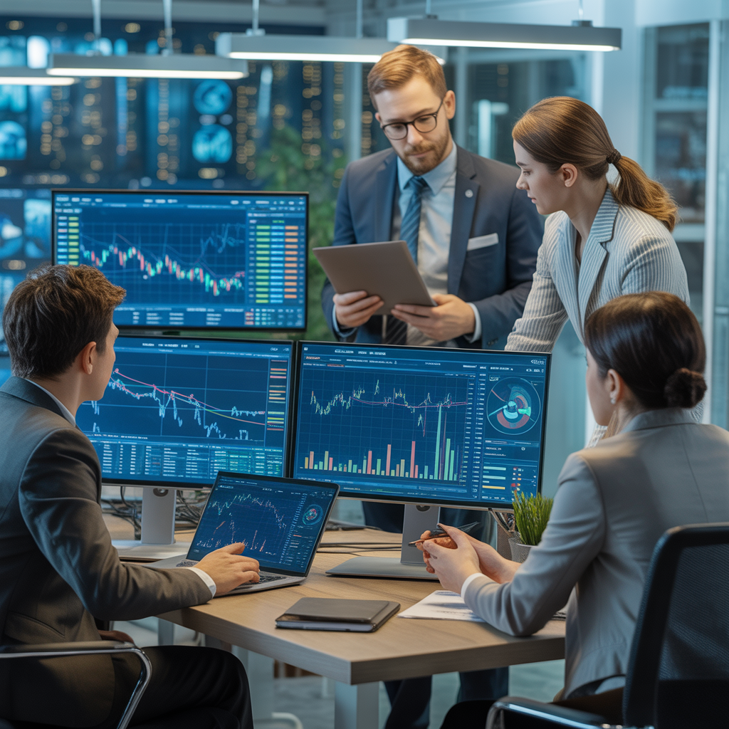 Equipo de análisis trabajando